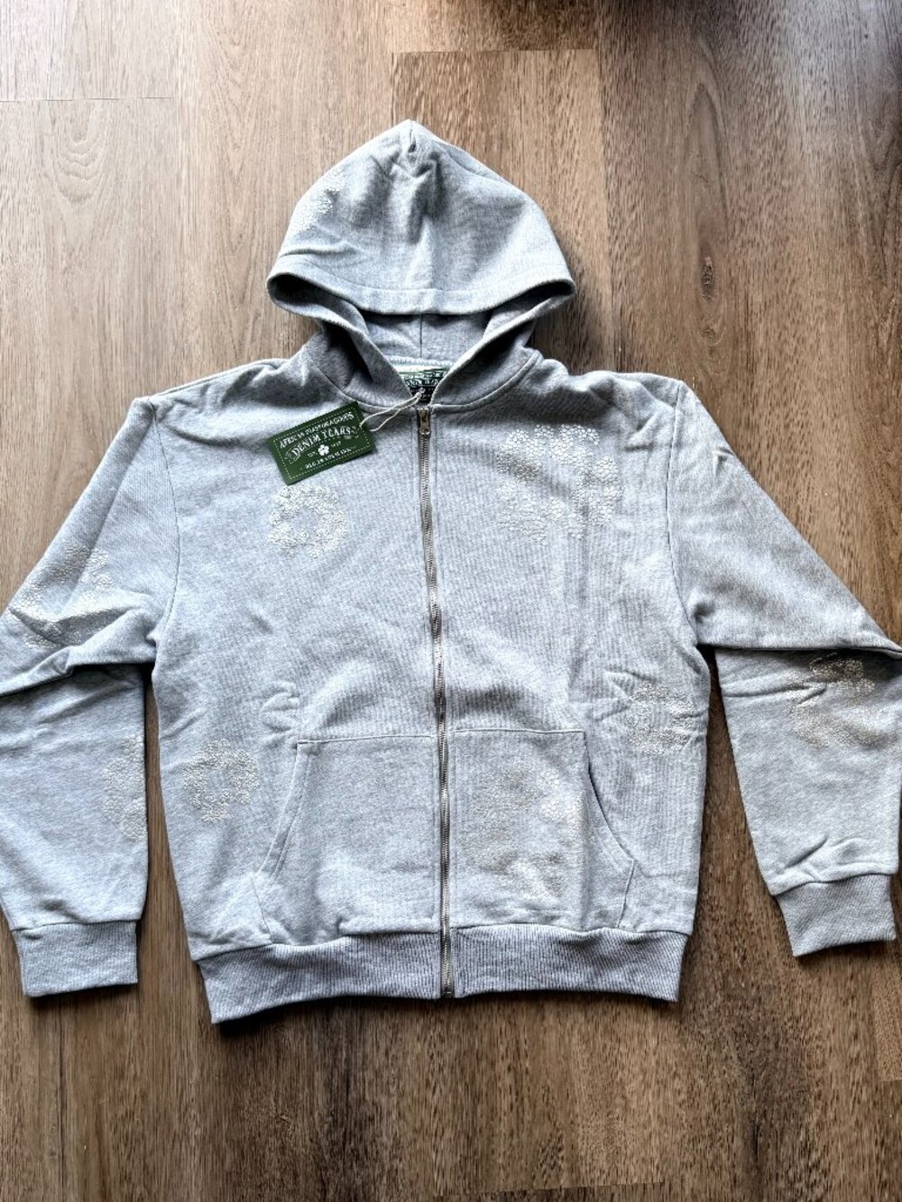 Denim Tears Large new grey zipper hoodie